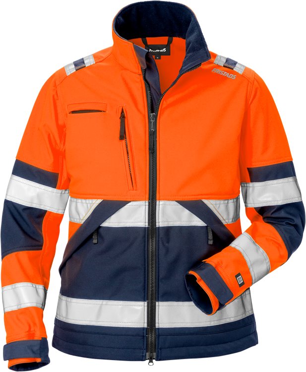 High vis softshelljack dames klasse 2 4183 WYH - Hi-Vis oranje/marineblauw