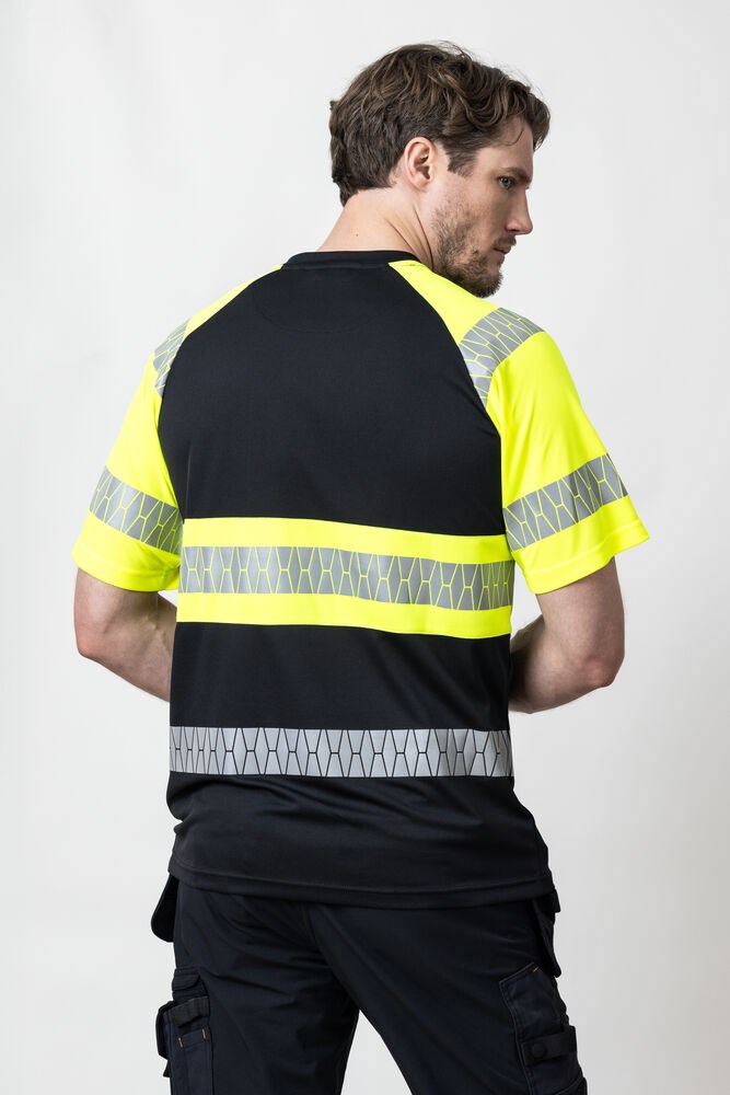 Jobman - 5226 T-shirt Hi-Vis Zwart/Geel XL