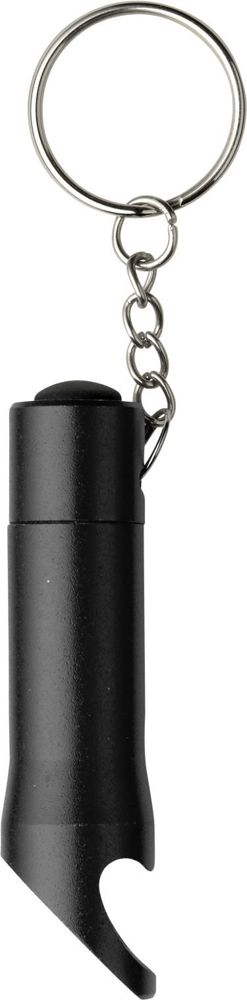 Aluminium 2-in-1 sleutelhanger Carla - Zwart