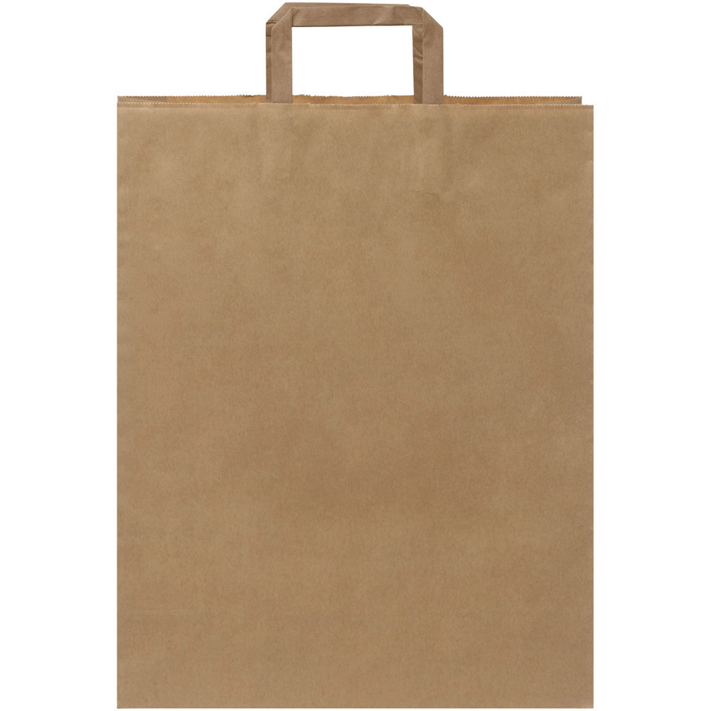 Papieren tas 80-90 g/m2 gemaakt van kraftpapier met platte handgrepen - 32 x 12 x 40 cm