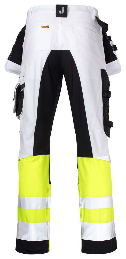 Jobman - 2134 Hi-Vis Stretch Trousers Core HP Wit/Geel 150