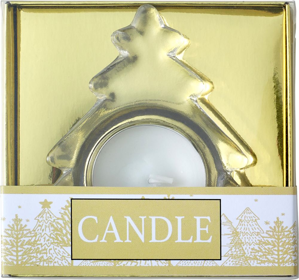 Glazen theelichthouder Casey - goud