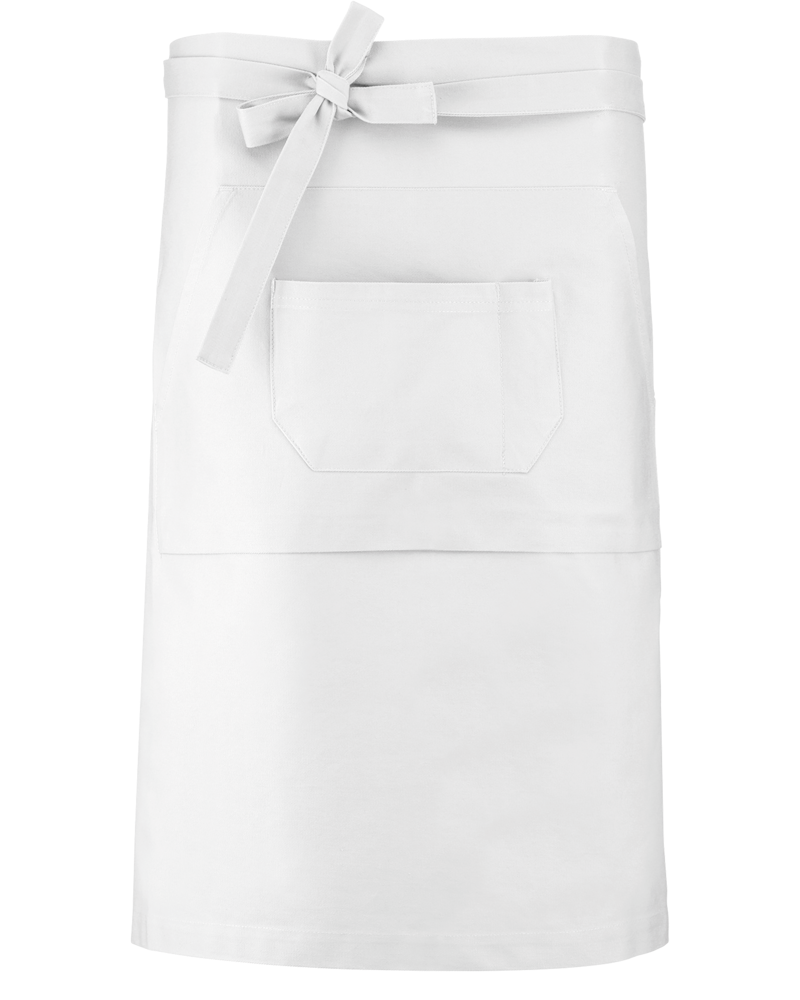 K887 - Katoenen lang schort - White