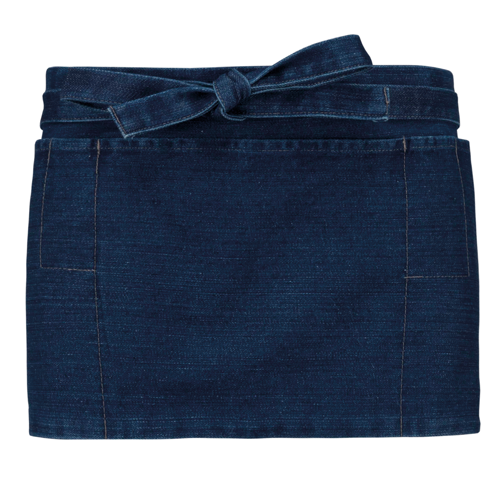 K886 - Katoenen kort schort - Denim