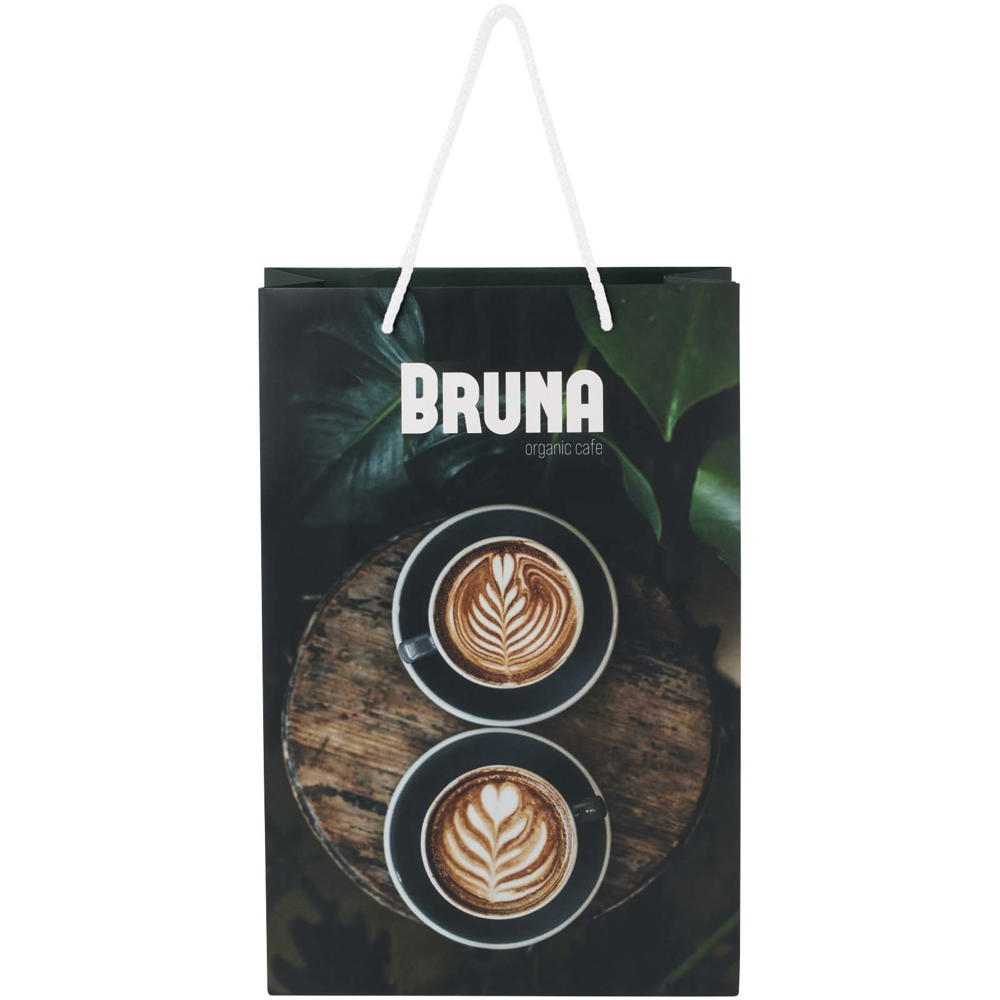 Handgemaakte 170 g/m2 integra papieren tas met PP woven handgrepen - 24 x 9 x 36 cm
