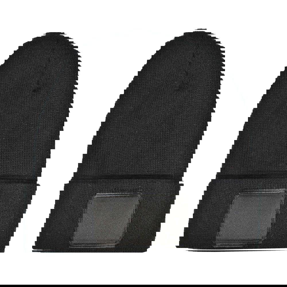 Gebreide muts met label