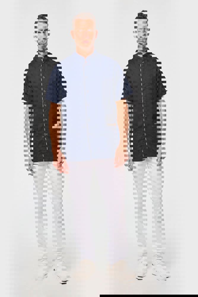 WK505C - Herenoverhemd in polykatoen met drukknopen