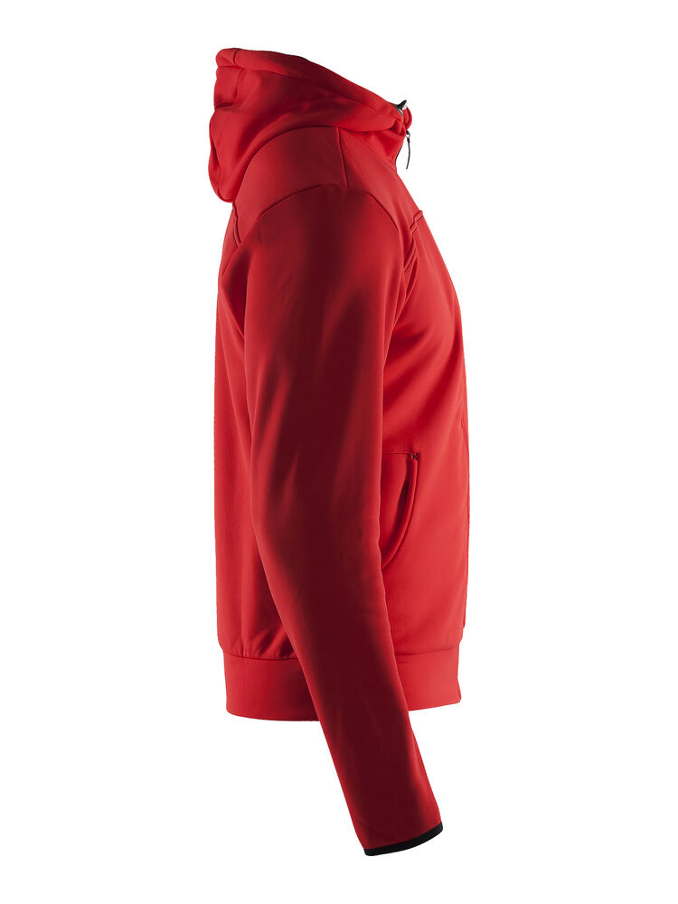 Craft - Leisure Full Zip Hood M Bright Red/Black/Grey Melange 3XL