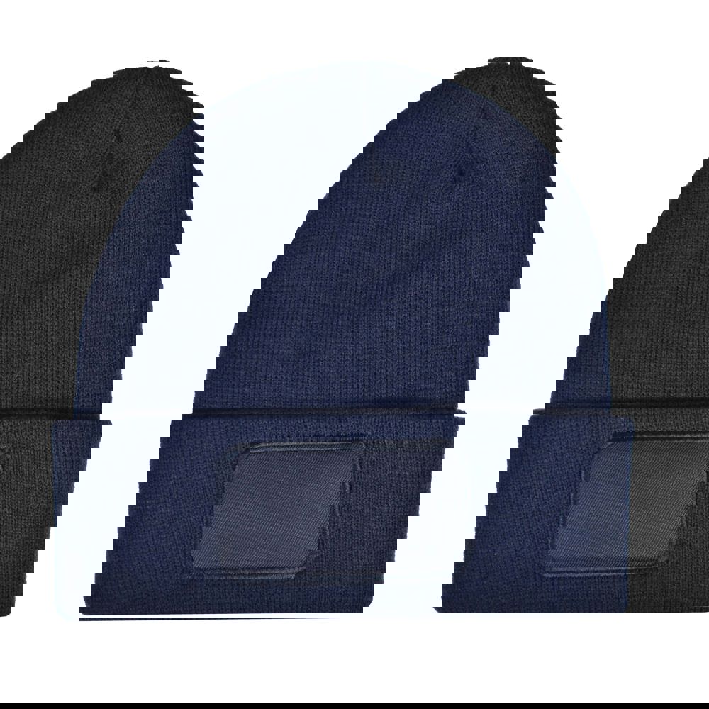 Gebreide muts met label - Navy (PMS 533c) / Navy