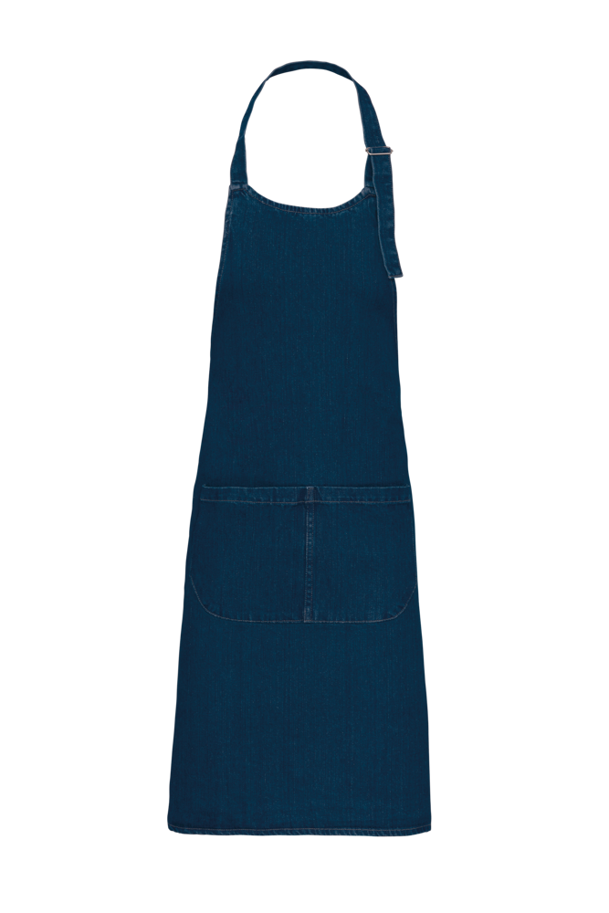 K885 - Katoenen schort met zak - Denim