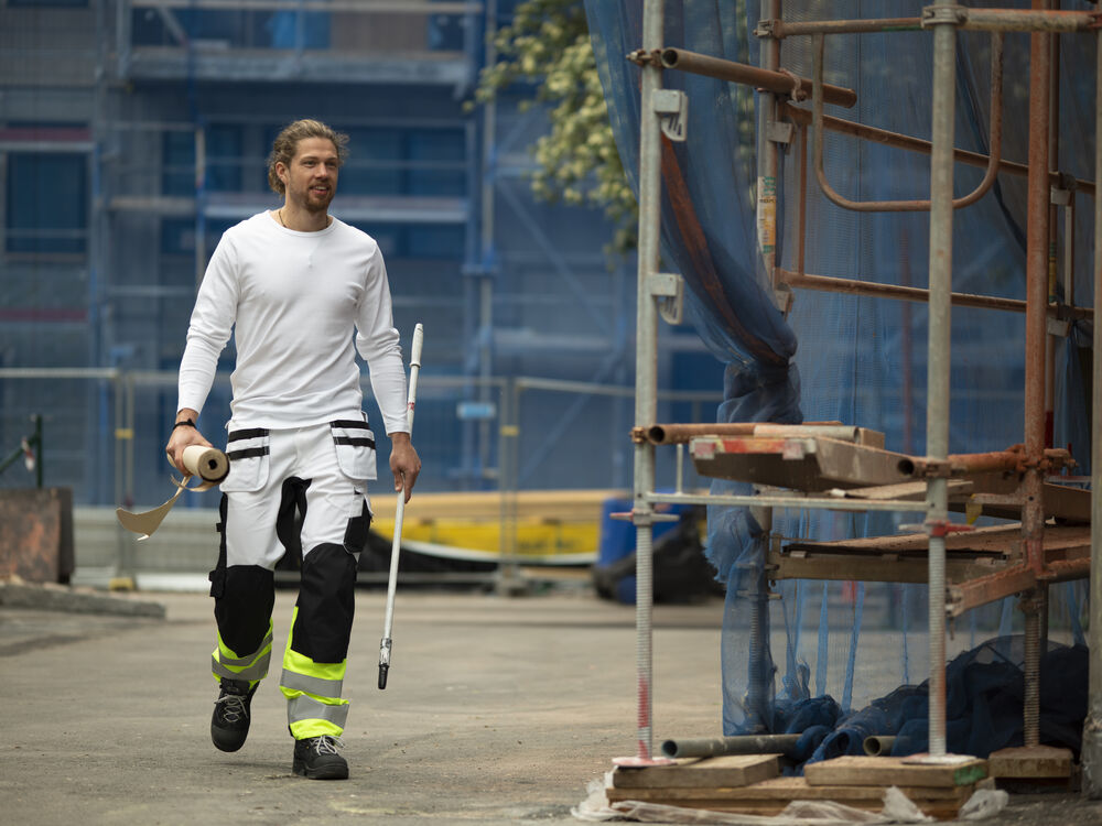 Jobman - 2134 Hi-Vis Stretch Trousers Core HP Zwart/Geel 104