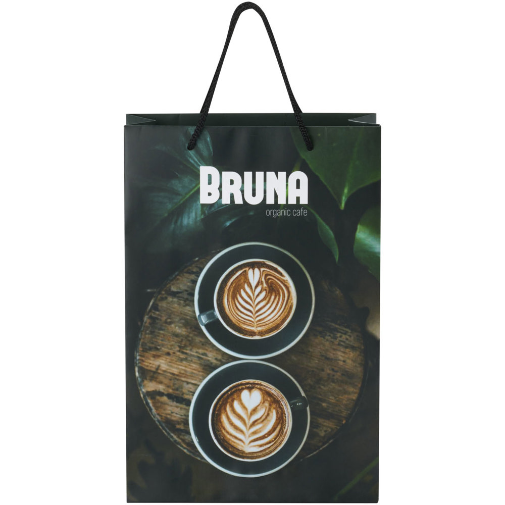 Handgemaakte 170 g/m2 integra papieren tas met PP woven handgrepen - 24 x 9 x 36 cm