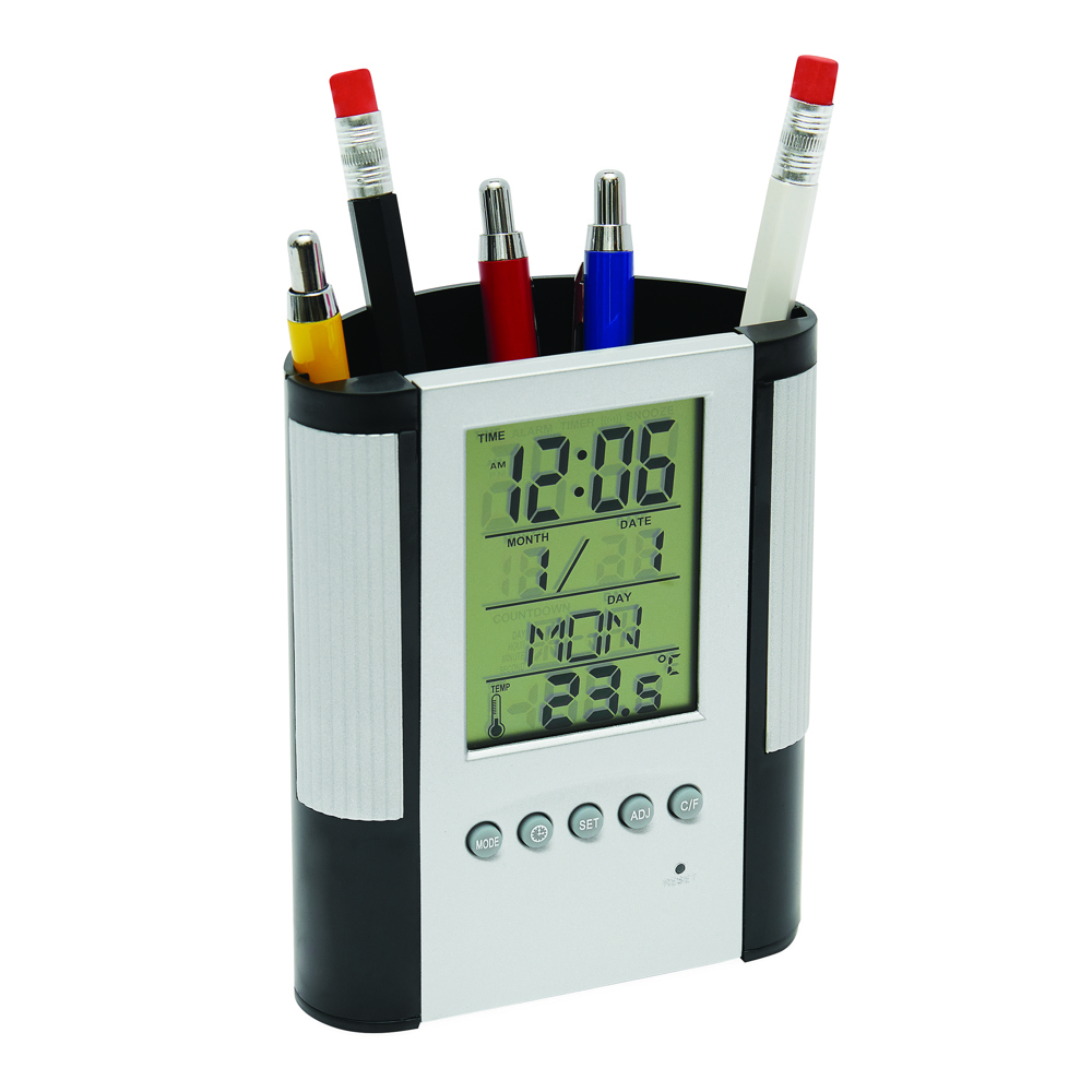 BUTLER - Pennenhouder met LCD alarmklokje