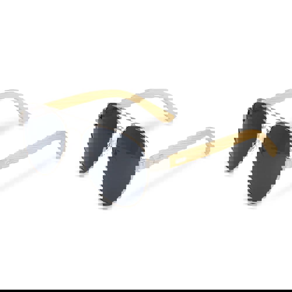 Aviator zonnebril met bamboe poten