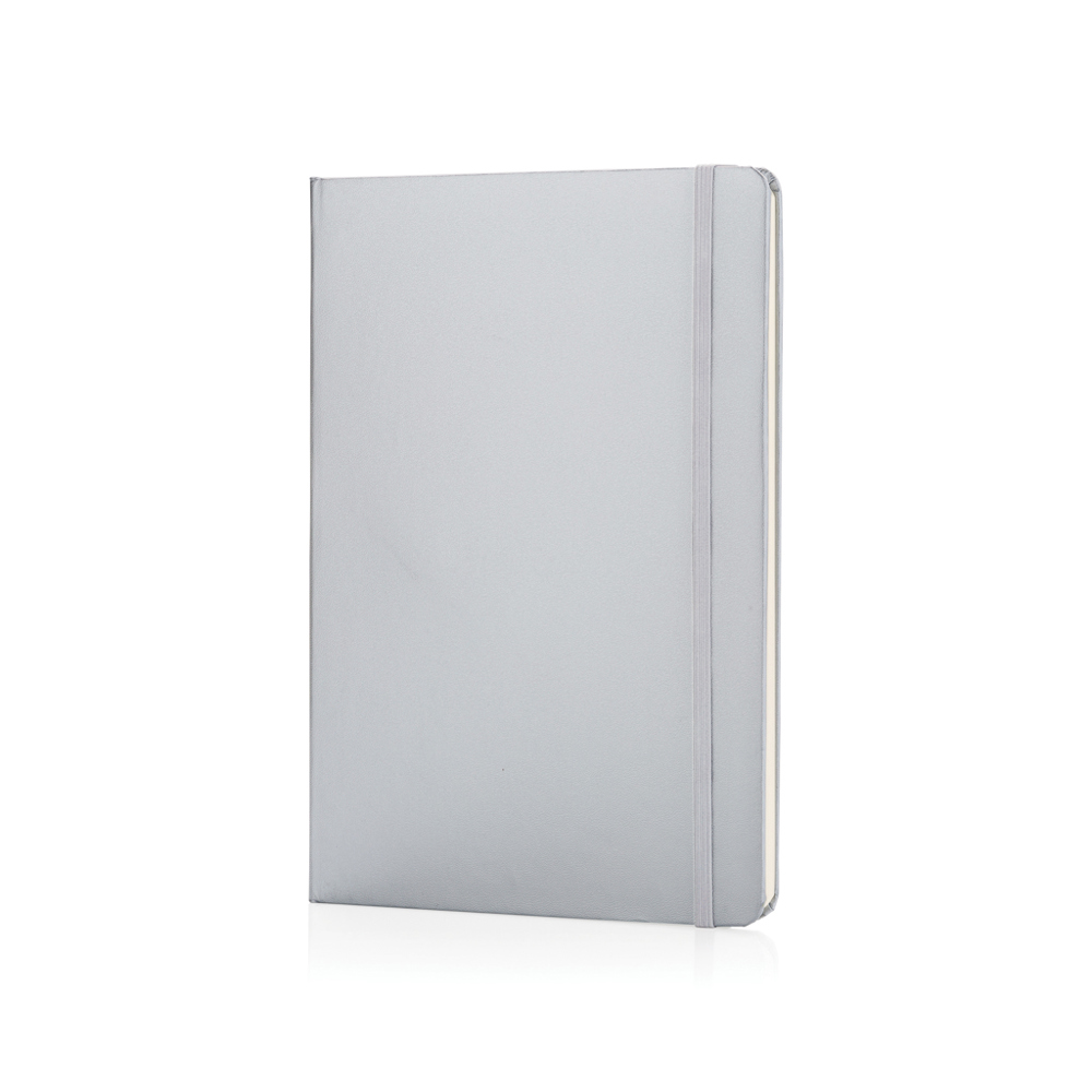 A5 hardcover notitieboek - zilver (± PMS 428)