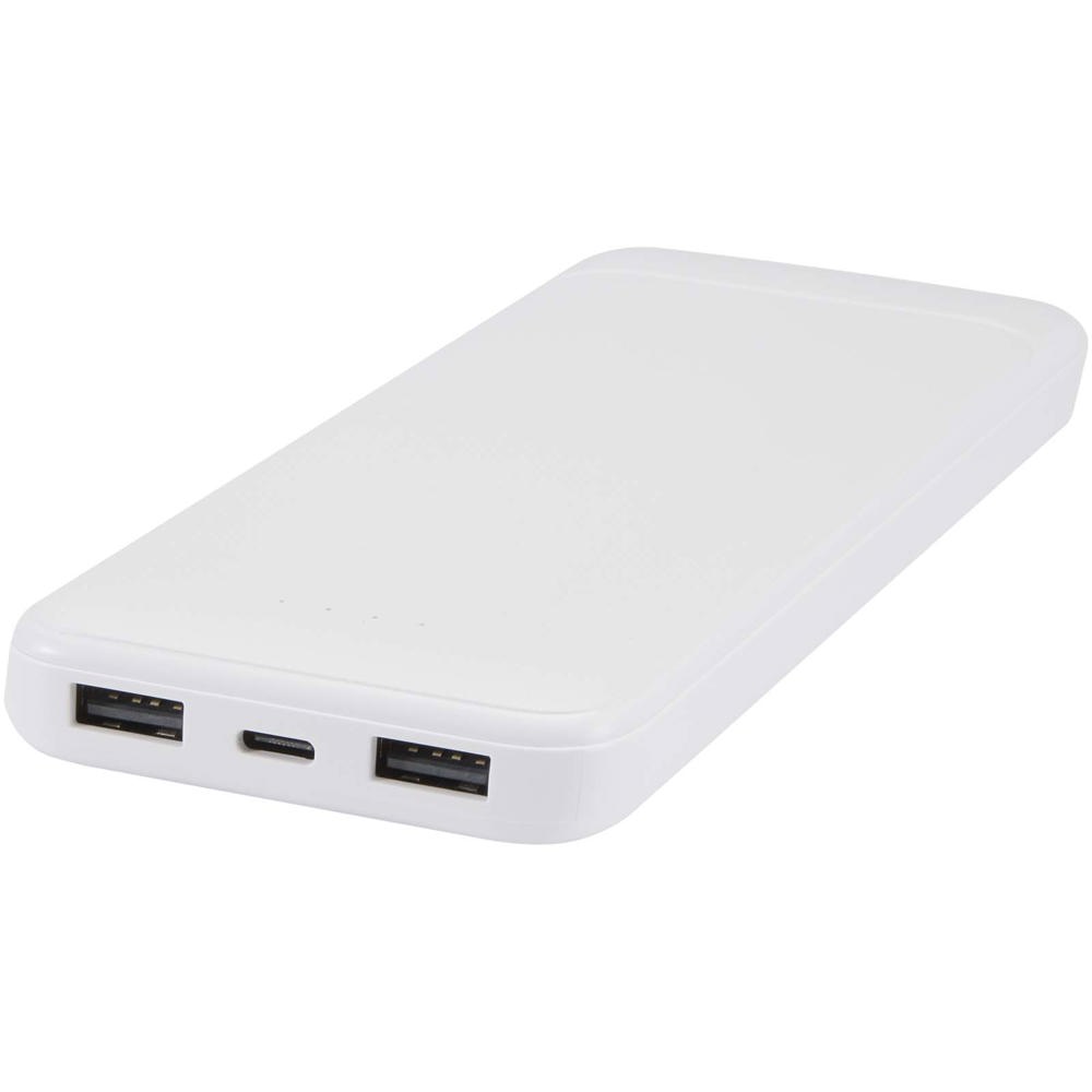 Adhil powerbank van 10.000 mAh 10 W van gerecycled plastic met 2 ingebouwde kabels