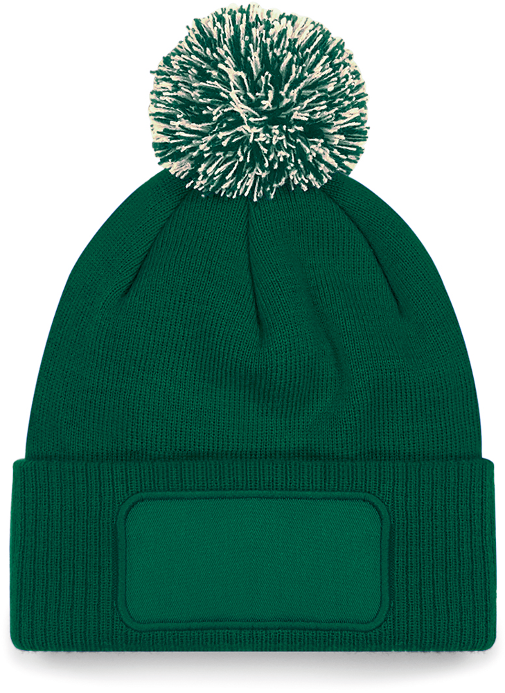B443 - Snowstar® patch beanie - Bottle Green / Off White