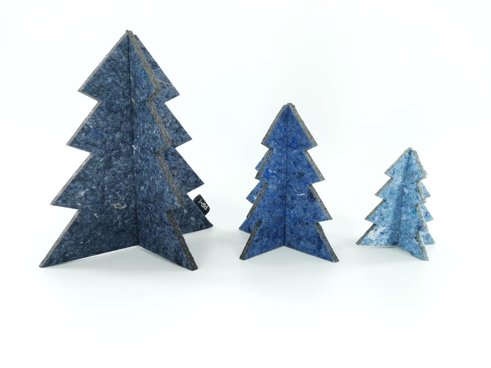 i-did - Eva| Set van drie kerstbomen - KLM-Night Sky/Whale Blue/Dew Blue
