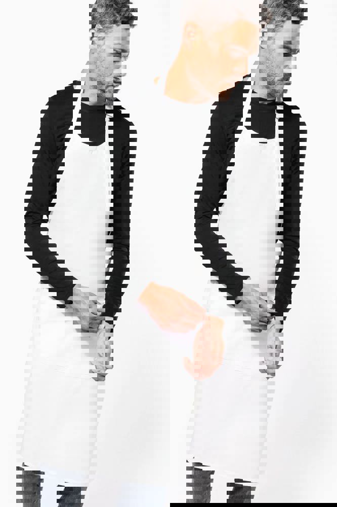 K8010 - Schort van polykatoen wasbaar op hoge temperatuur