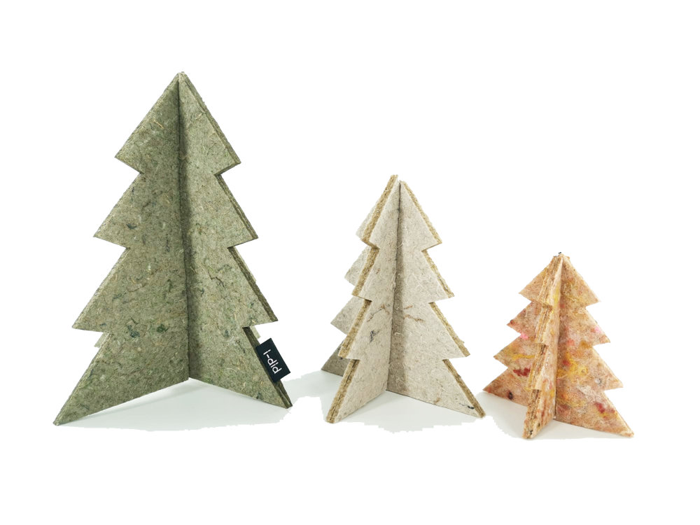 i-did - Eva| Set van drie kerstbomen - Defence Green/Defence Desert /Peach Orange
