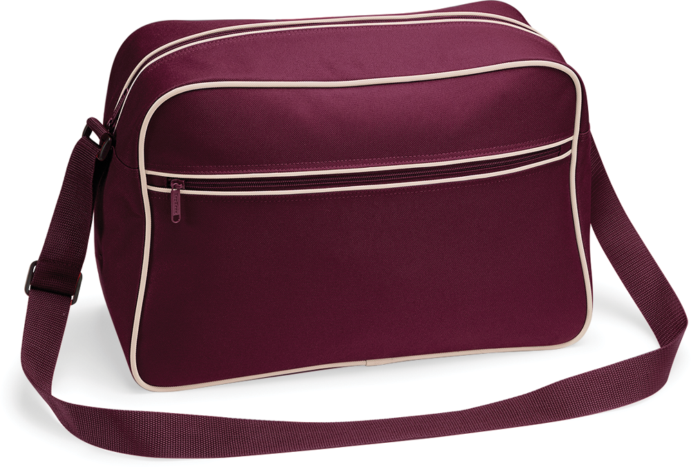 BG14 - Retro Shoulder Bag - Burgundy / Sand