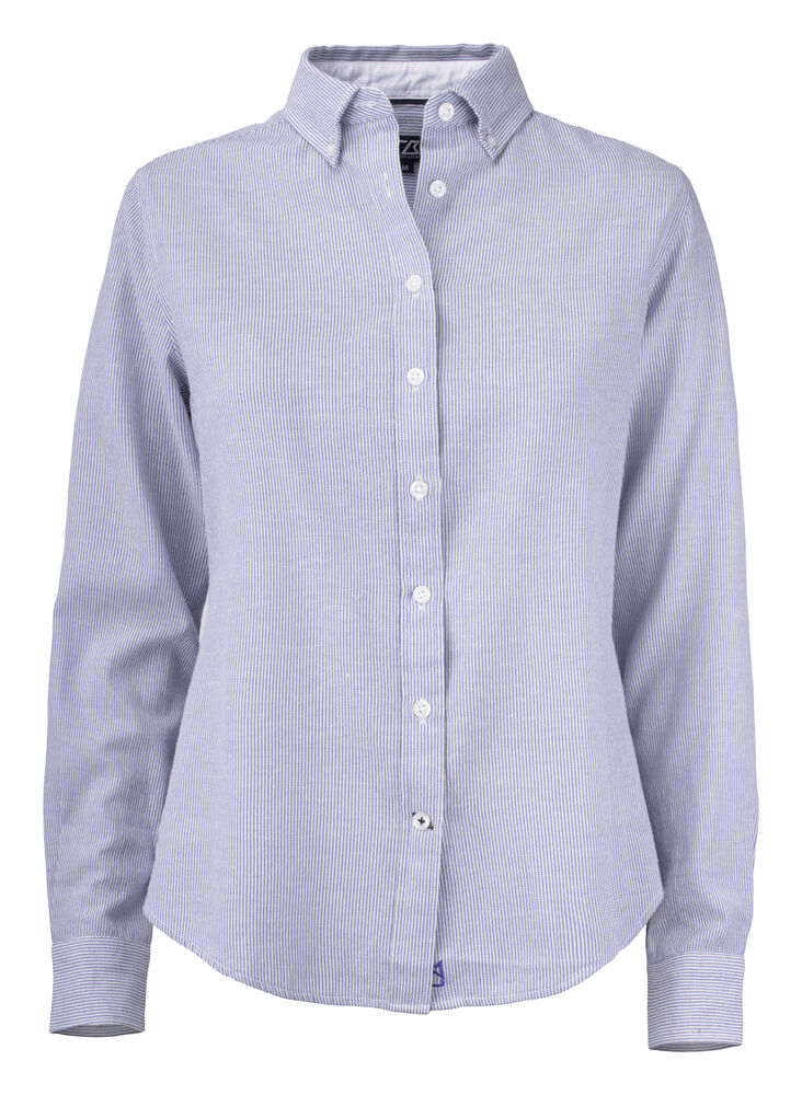 Cutter & Buck - Belfair Oxford Shirt Dames - French blauw/ Wit gestreept