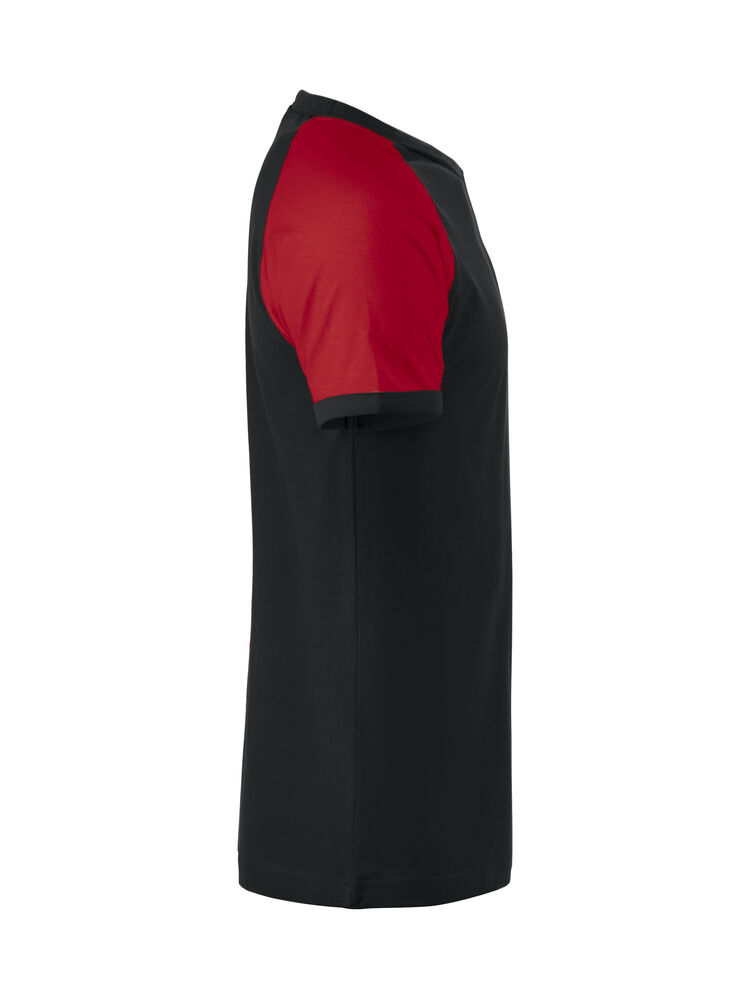Clique - Raglan-T Zwart/ Rood 3XL