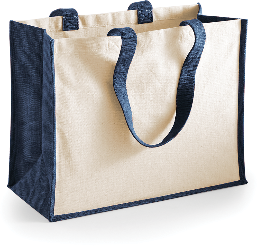 W422 - Printers' jute classic shopper - navy