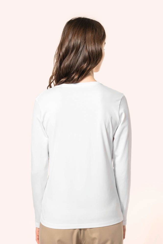 PK307 - Supima® dames-T-shirt V-hals lange mouwen