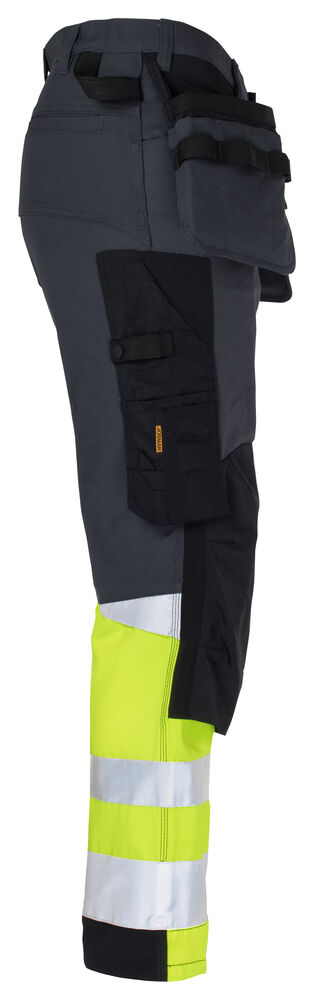 Jobman - 2134 Hi-Vis Stretch Trousers Core HP Donkergrijs/Geel 152