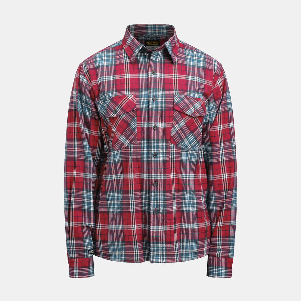 Jobman - 5138 Flannel Shirt - Rood/Blauw