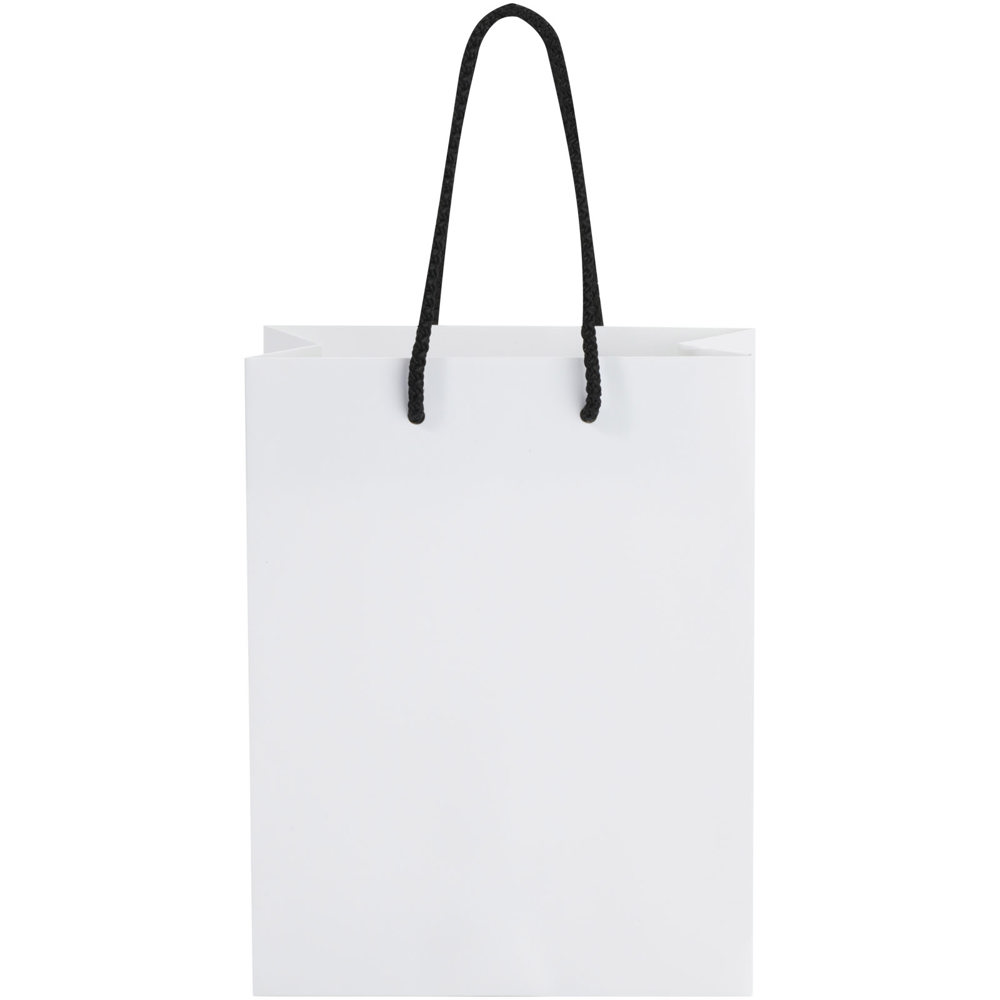 Handgemaakte 170 g/m2 integra papieren tas met PP woven handgrepen - 18 x 9 x 23 cm