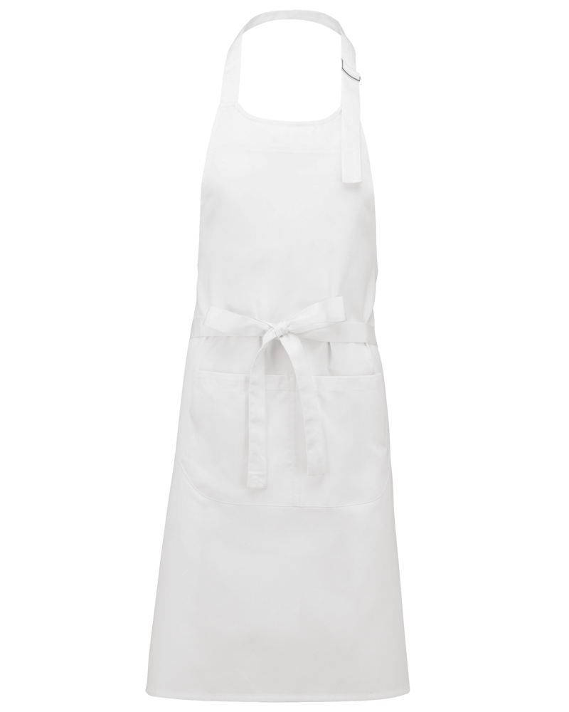 K8010 - Schort van polykatoen wasbaar op hoge temperatuur - White