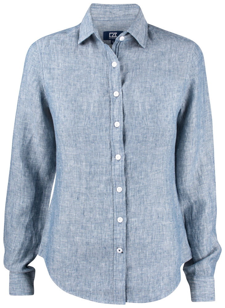 Cutter & Buck - Summerland Linen Shirt Dames - Denim Mélange