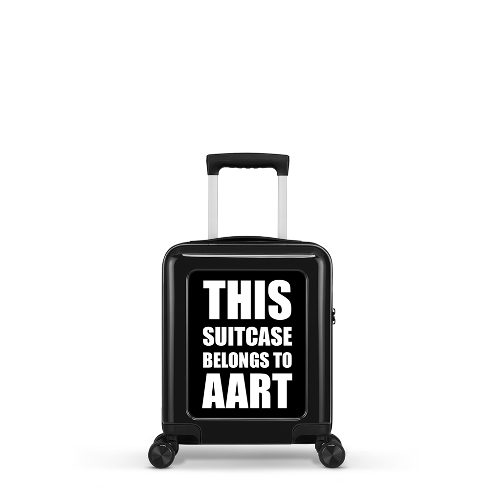 STICKERCASE® 14" Handbagage mini zwart - met gepersonaliseerde sticker en/of individuele namen