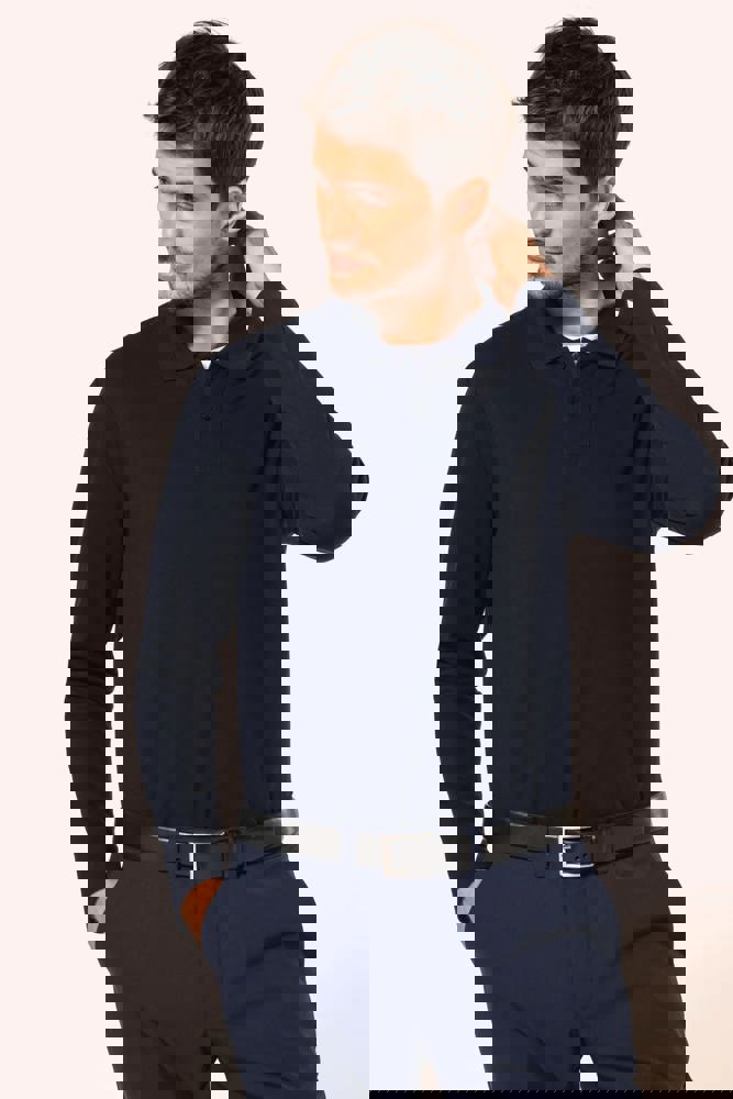 PK202 - Supima® herenpolo lange mouwen