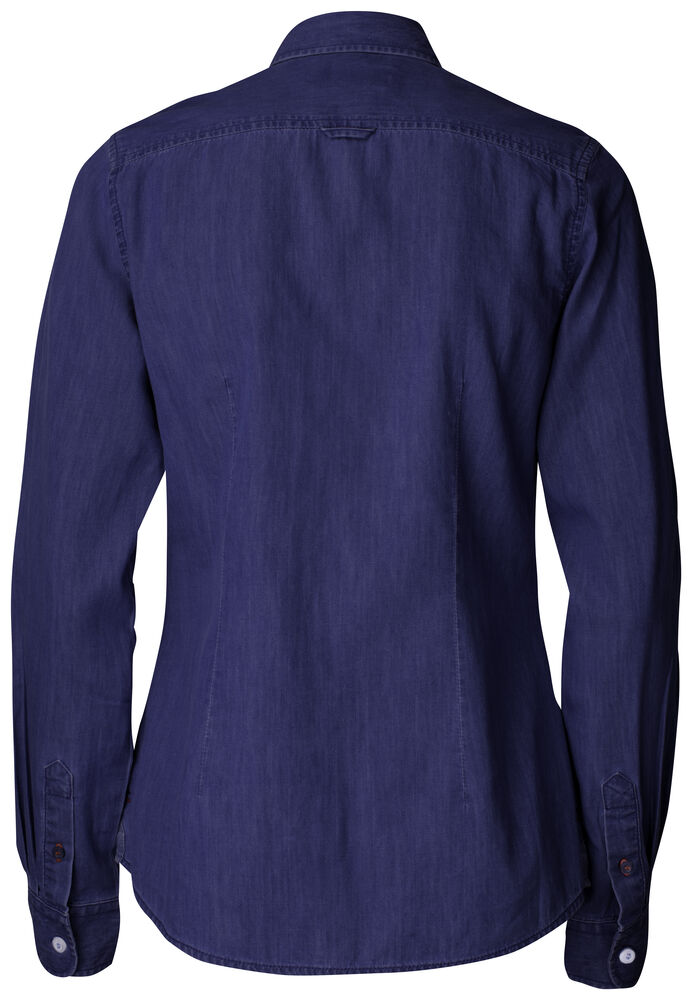 Cutter & Buck - Ellensburg Denim Shirt Dames Donker Indigo S