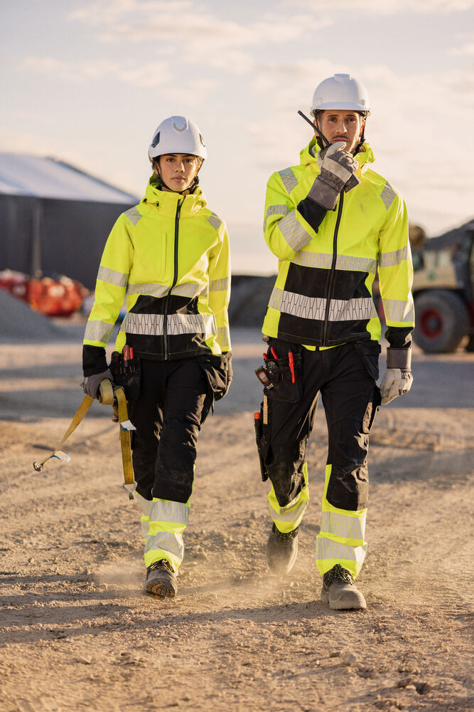 Jobman - 2372 Hi-Vis Women's Craftsman Trousers Stretch HP Zwart/Geel 48