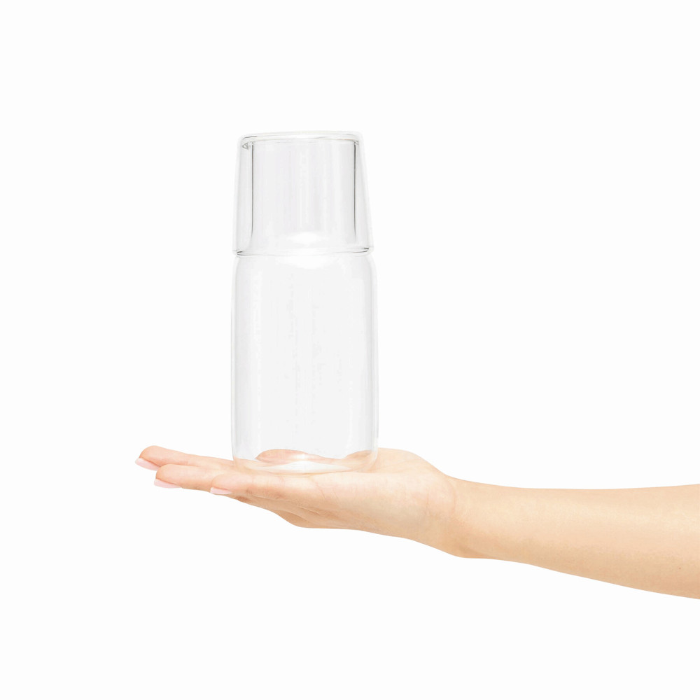 CALMY - Glazen karaf met drinkglas