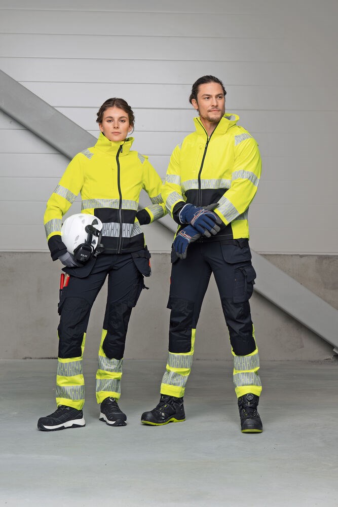 Jobman - 2372 Hi-Vis Women's Craftsman Trousers Stretch HP Zwart/Geel 48