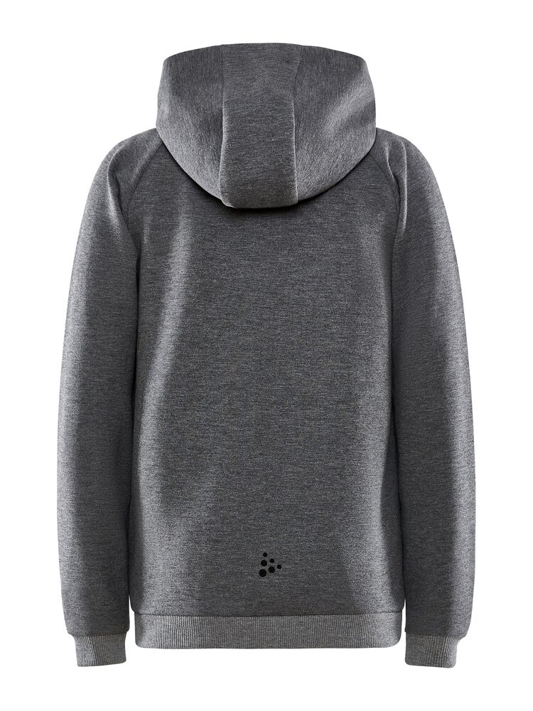 Craft - CORE Soul Full Zip Hood Jr Dk Grey Melange 158/164