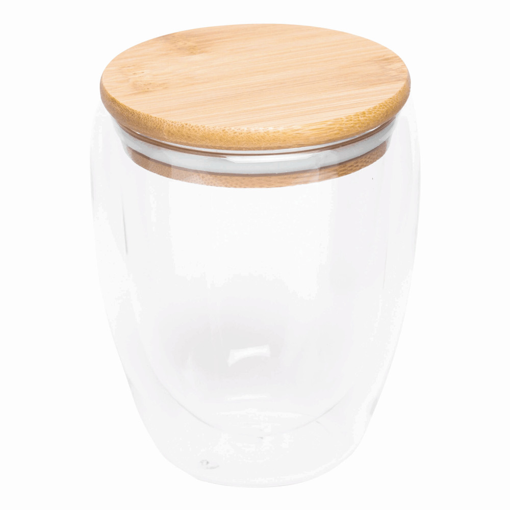 BAMBOO ART M - Dubbelwandig glas, inhoud ca. 350 ml.