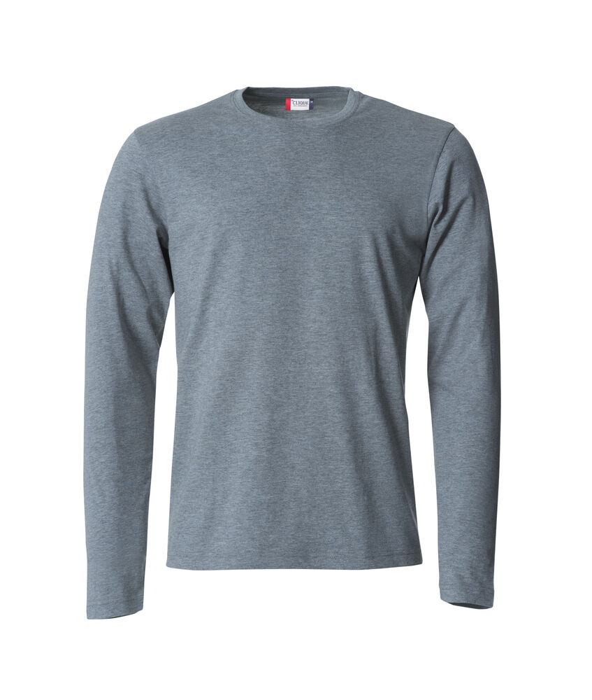 Clique - Basic-T L/S - Grijs-melange