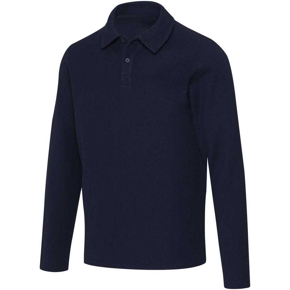 Apollo uniseks poloshirt met lange mouwen - marineblauw