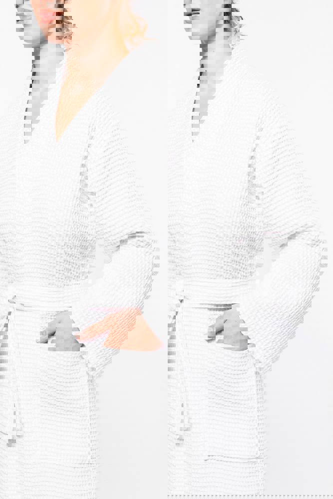 K122C - Kimono Badjas Honinggraatstructuur