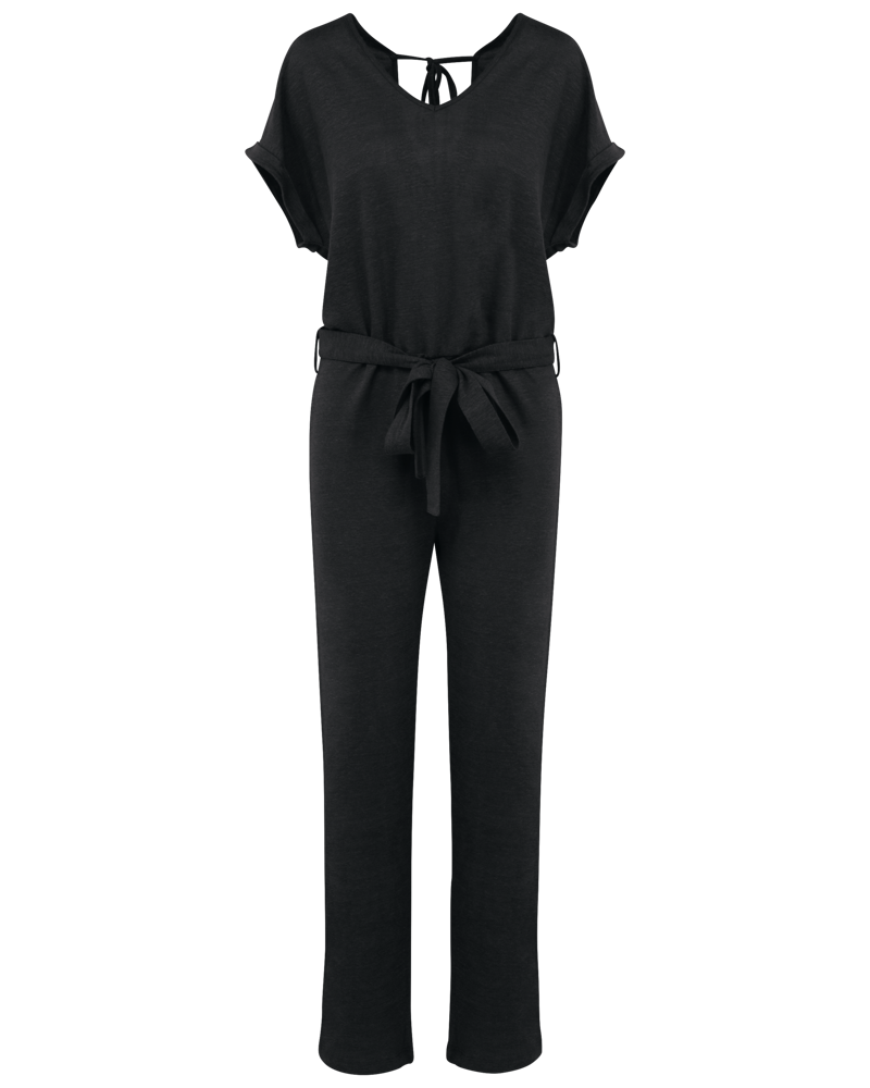 SP5004 - Tricot jumpsuit met korte mouwen voor dames in linnen