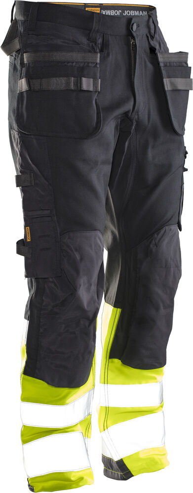 Jobman - 2134 Hi-Vis Stretch Trousers Core HP Zwart/Geel 104