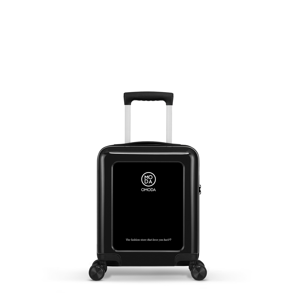 STICKERCASE® 14" Handbagage mini zwart - met gepersonaliseerde sticker en/of individuele namen