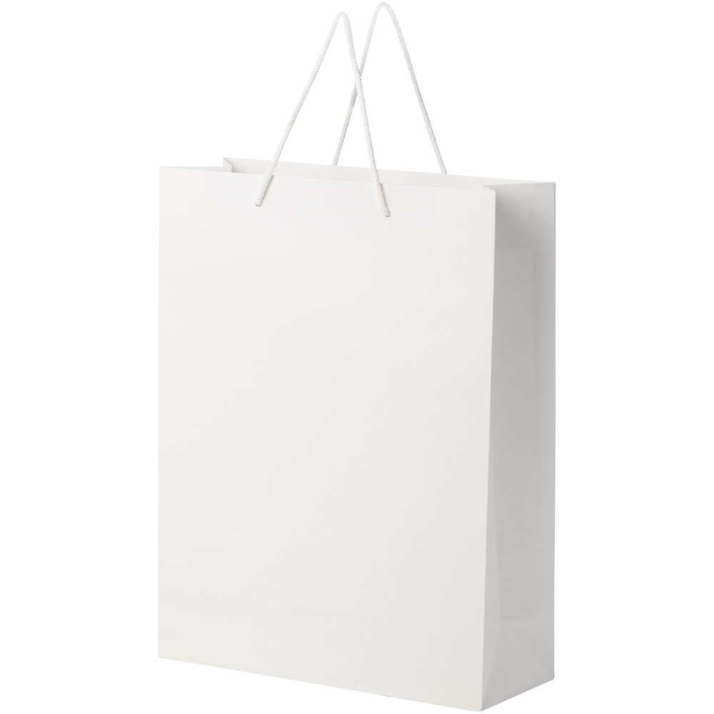 Handgemaakte 170 g/m2 integra papieren tas met PP woven handgrepen - 31 x 12 x 41 cm