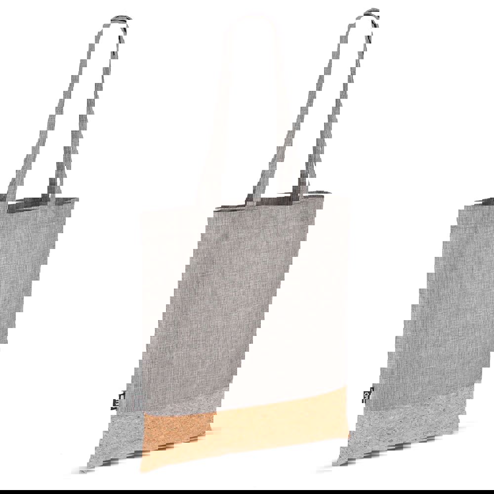 Draagtas R-PET &amp; kurk 35 x 40cm - grijs